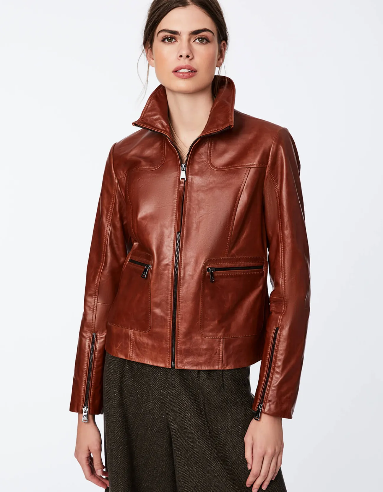 Bernardo Fashions Boston Common Leather Jacket>Women Leather