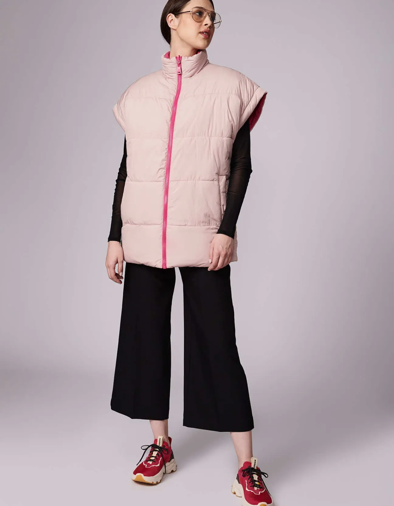 Bernardo Fashions Breast Cancer Awareness Reversible Puffer Vest>Women Vests