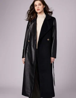 Bernardo Fashions Ceo Vegan Leather Belted Long Coat>Women Leather