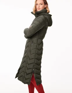 Bernardo Fashions Chevron City Long Puffer Coat>Women Long Coats