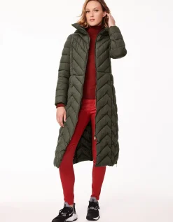 Bernardo Fashions Chevron City Long Puffer Coat>Women Long Coats