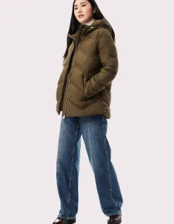 Bernardo Fashions Classic Chevron Puffer Jacket>Women Jackets