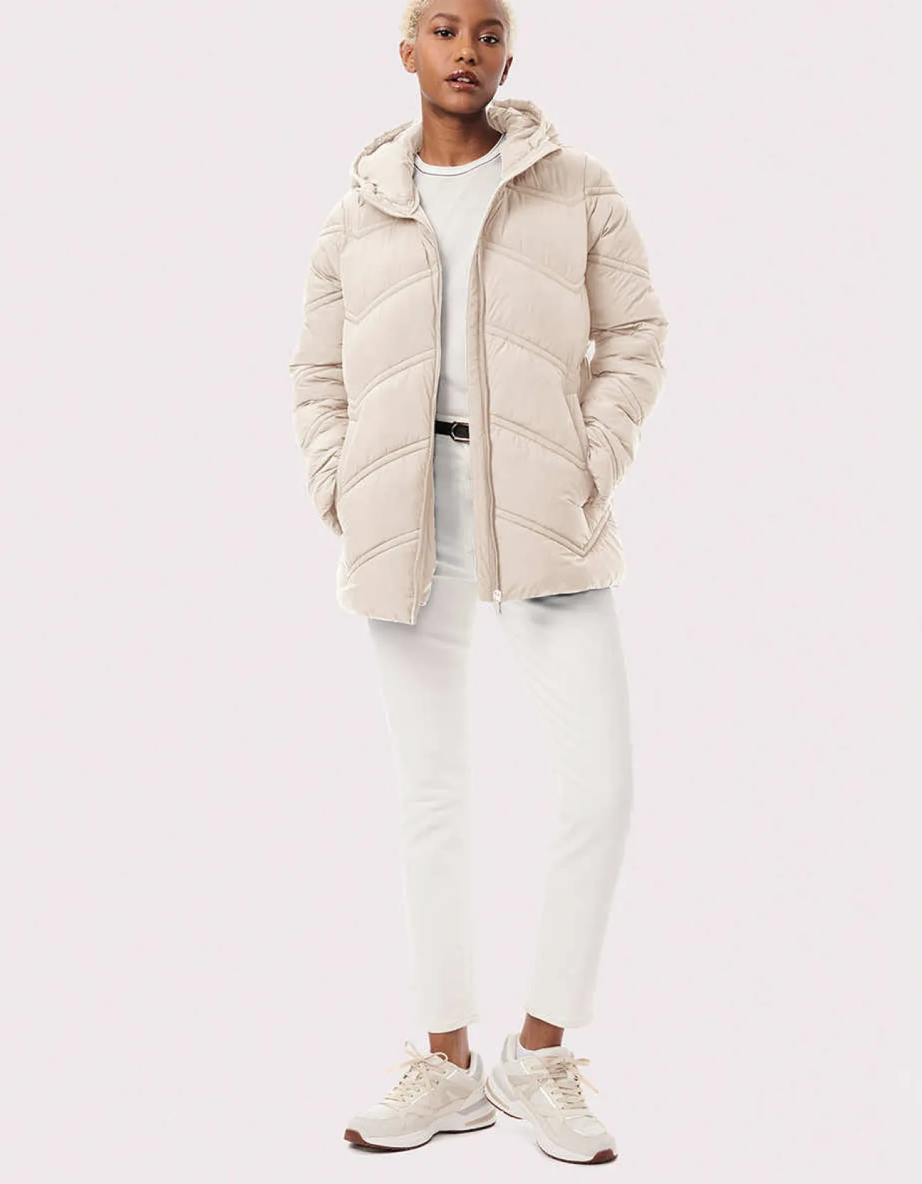 Bernardo Fashions Classic Chevron Puffer Jacket>Women Jackets