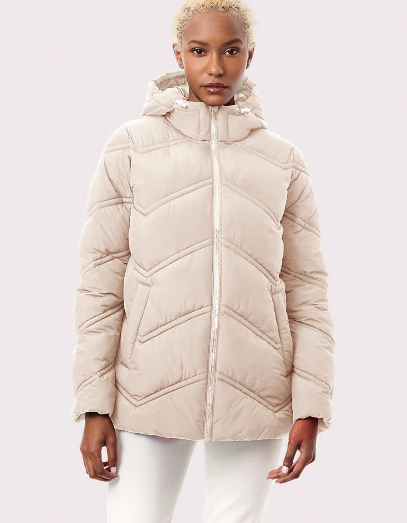 Bernardo Fashions Classic Chevron Puffer Jacket>Women Jackets
