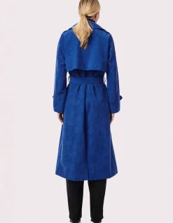 Bernardo Fashions Corduroy Long Belted Trench Coat>Women Wool