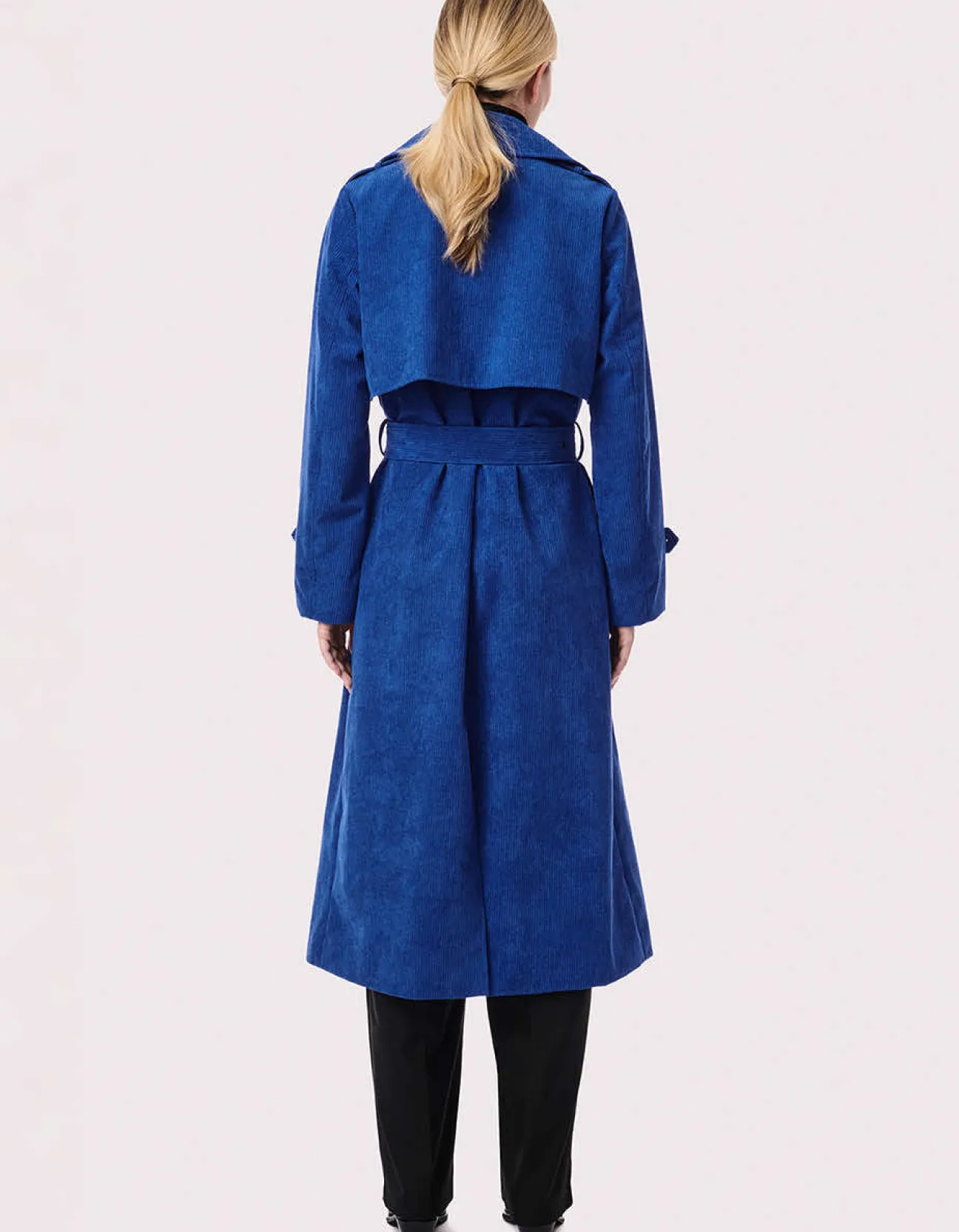 Bernardo Fashions Corduroy Long Belted Trench Coat>Women Wool
