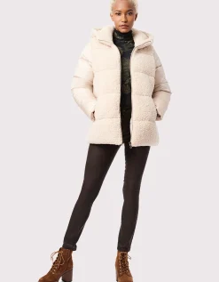 Bernardo Fashions Cozy Combo Vegan Fur Puffer Jacket>Women Vegan Fur