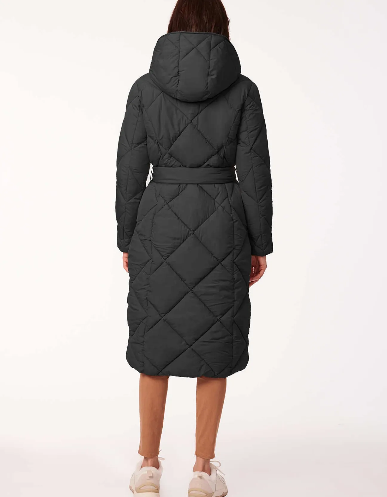 Bernardo Fashions Diamond District Long Belted Puffer Coat>Women Long Coats