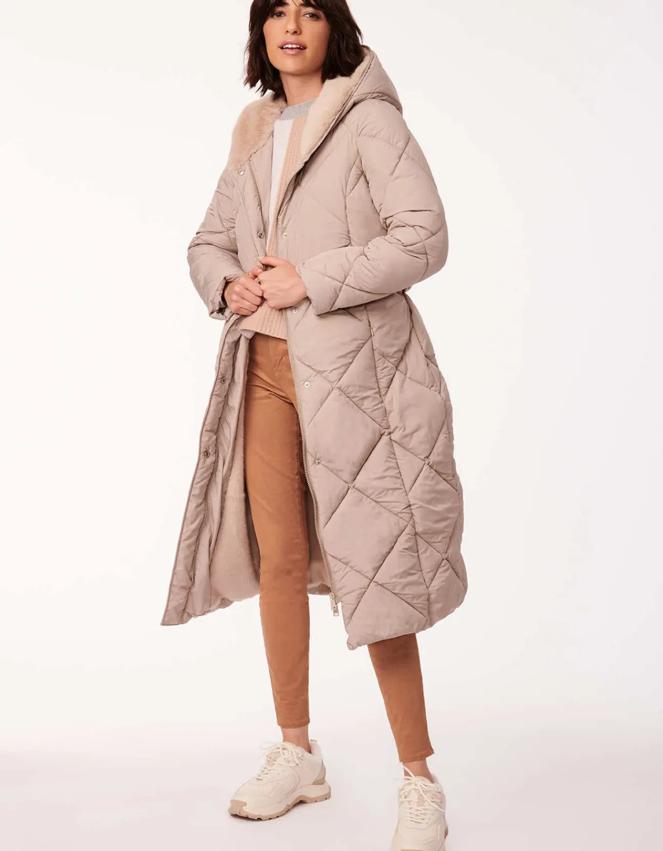 Bernardo Fashions Diamond District Long Belted Puffer Coat>Women Long Coats