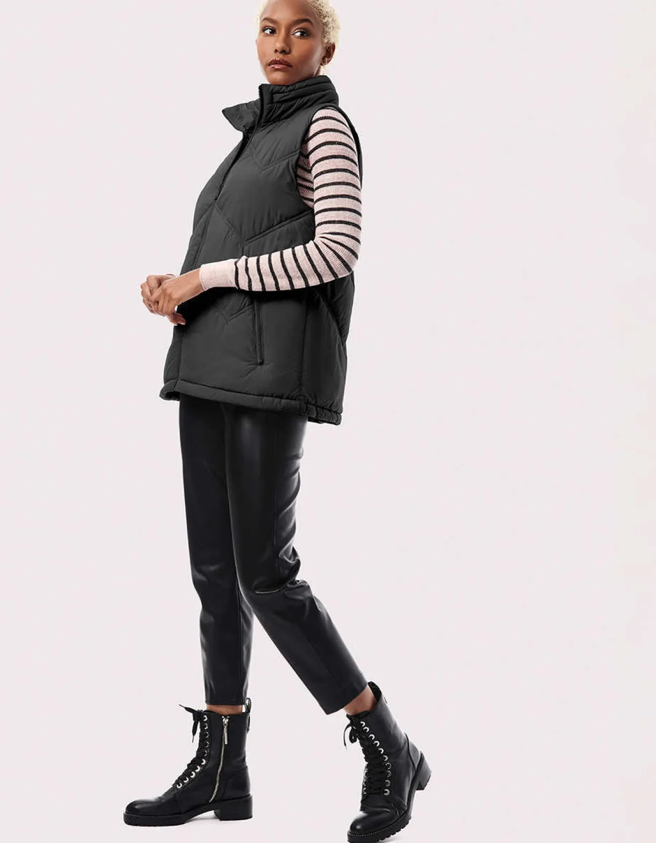 Bernardo Fashions Easy Chevron Puffer Vest>Women Vests