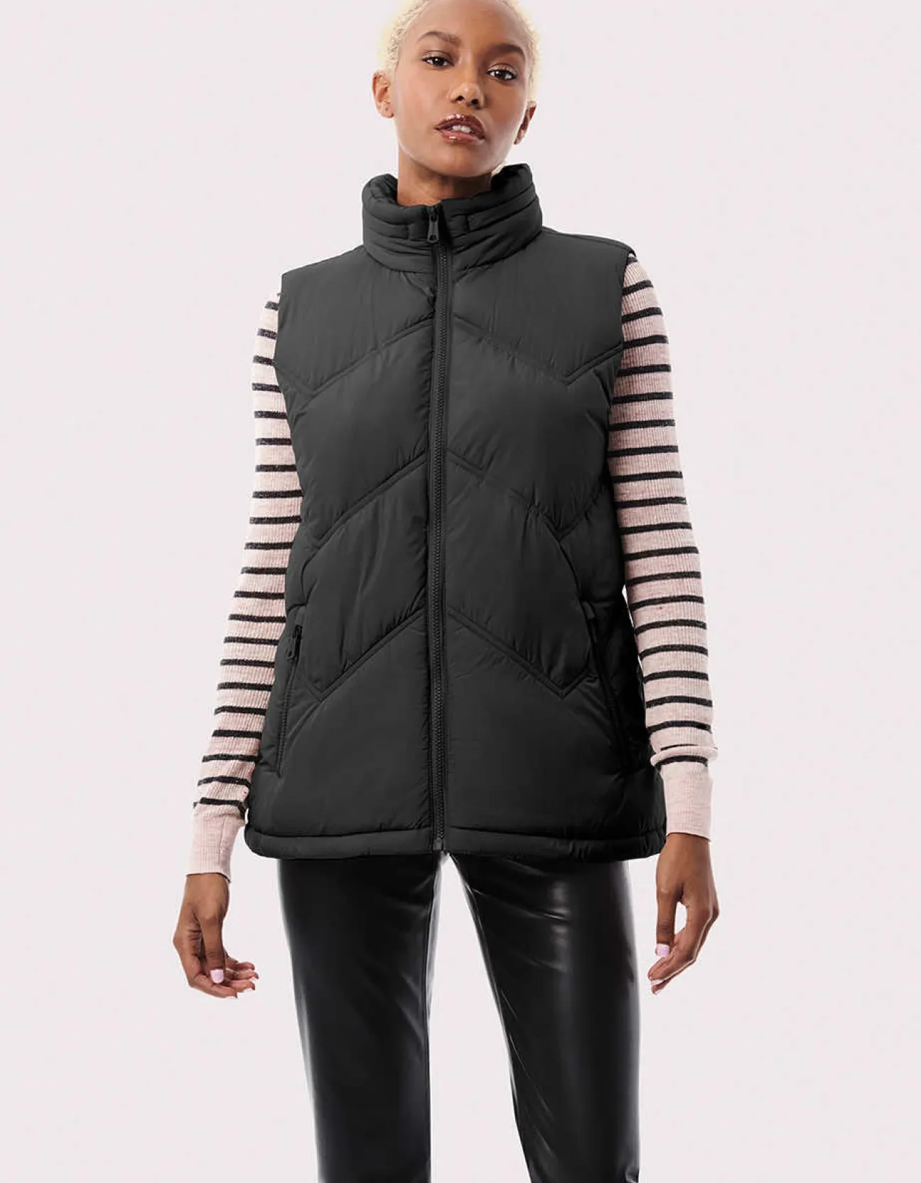 Bernardo Fashions Easy Chevron Puffer Vest>Women Vests