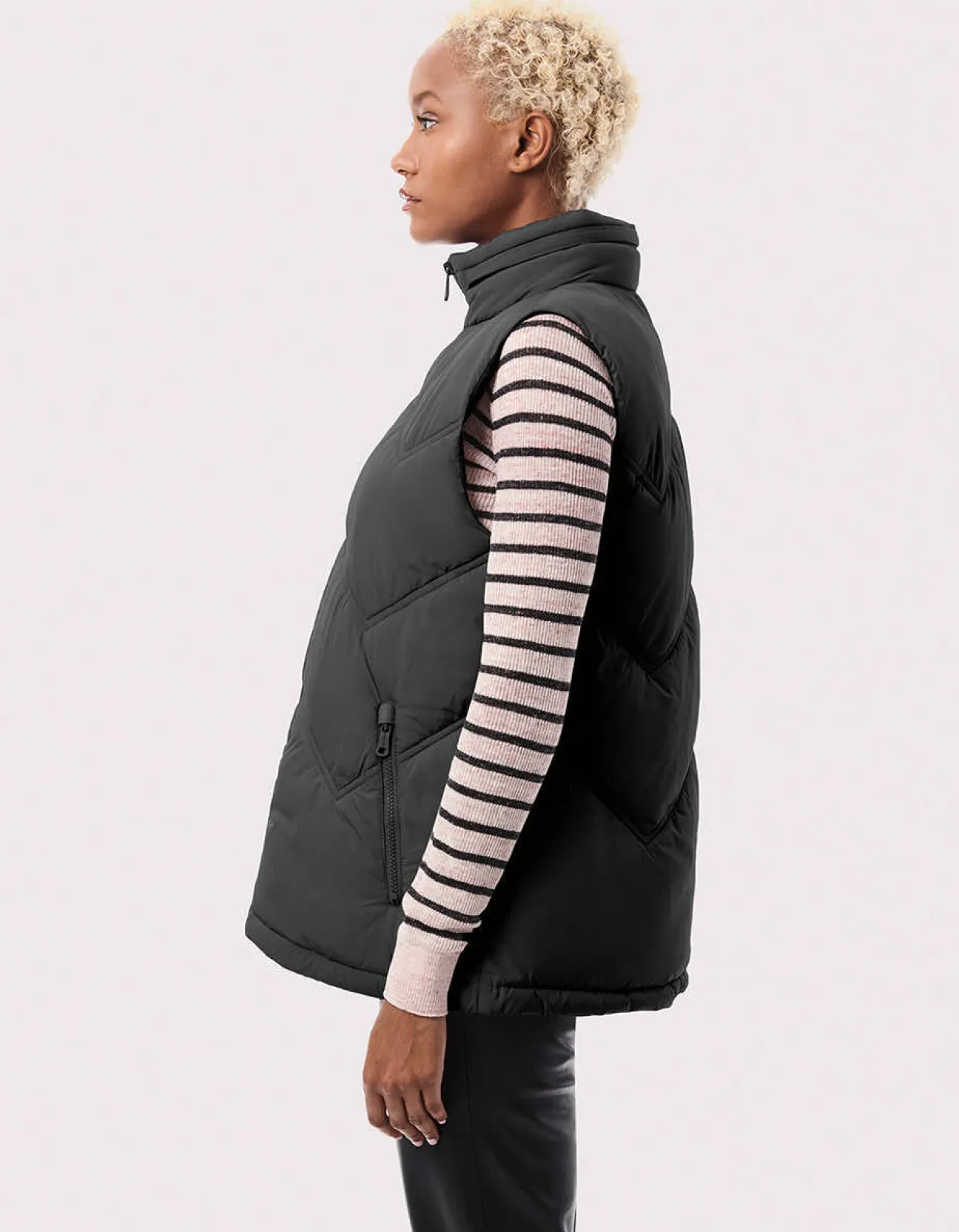 Bernardo Fashions Easy Chevron Puffer Vest>Women Vests