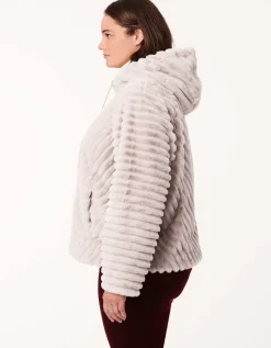 Bernardo Fashions Everyday Luxe Vegan Fur Jacket - Curve>Women Vegan Fur