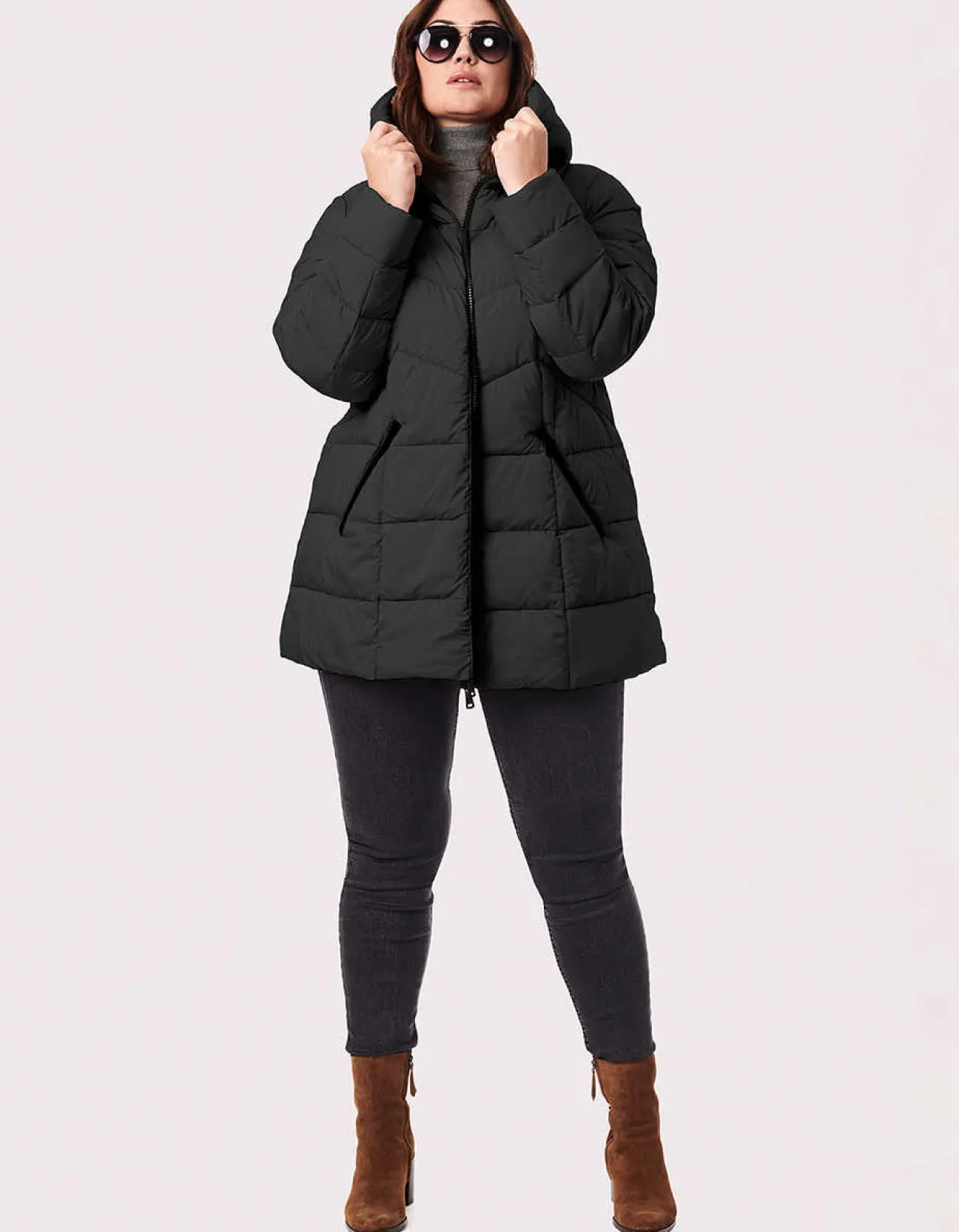 Bernardo Fashions Fab Funnel Quilted Puffer Jacket - Curve>Women Jackets