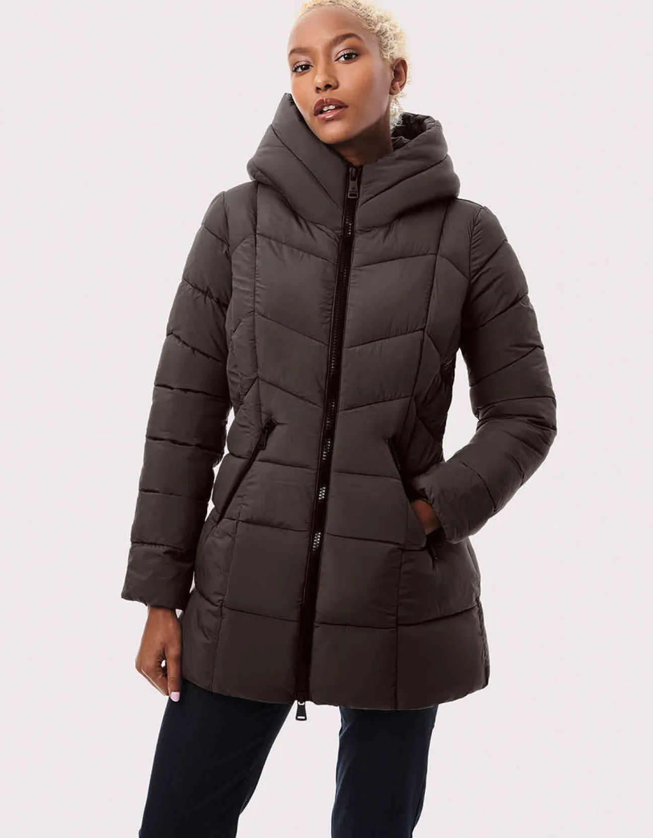Bernardo Fashions Fab Funnel Quilted Puffer Jacket>Women Jackets