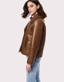 Bernardo Fashions In The Mix Vegan Leather-Fur Jacket>Women Leather