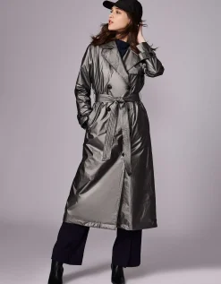 Bernardo Fashions Luxe Belted Long Rain Coat>Women Rain Or Shine