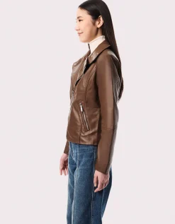 Bernardo Fashions Moto City Genuine Leather Jacket>Women Leather