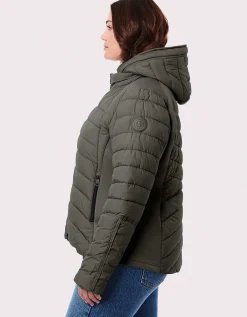 Bernardo Fashions Neo Active Double Up Hooded Puffer - Curve>Women Performance