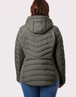 Bernardo Fashions Neo Active Double Up Hooded Puffer - Curve>Women Performance