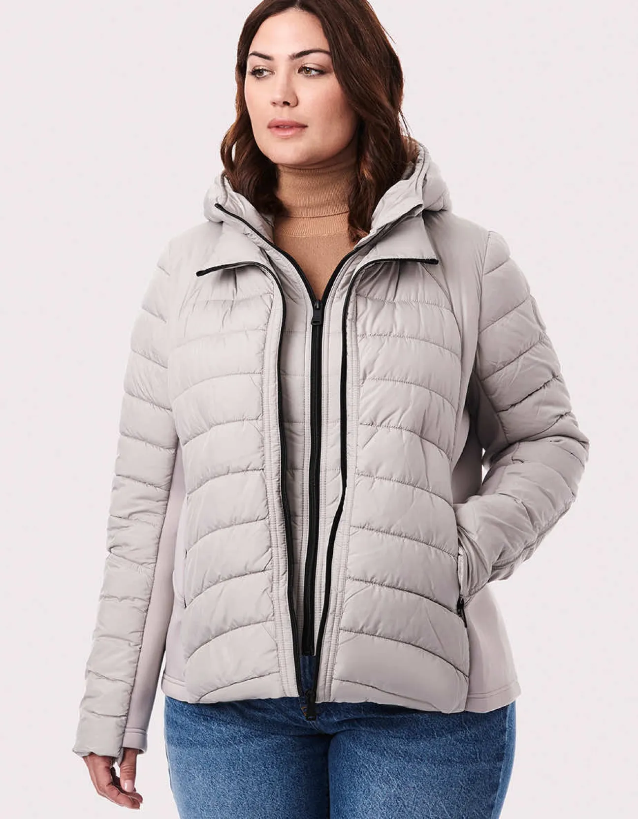 Bernardo Fashions Neo Active Double Up Hooded Puffer - Curve>Women Performance