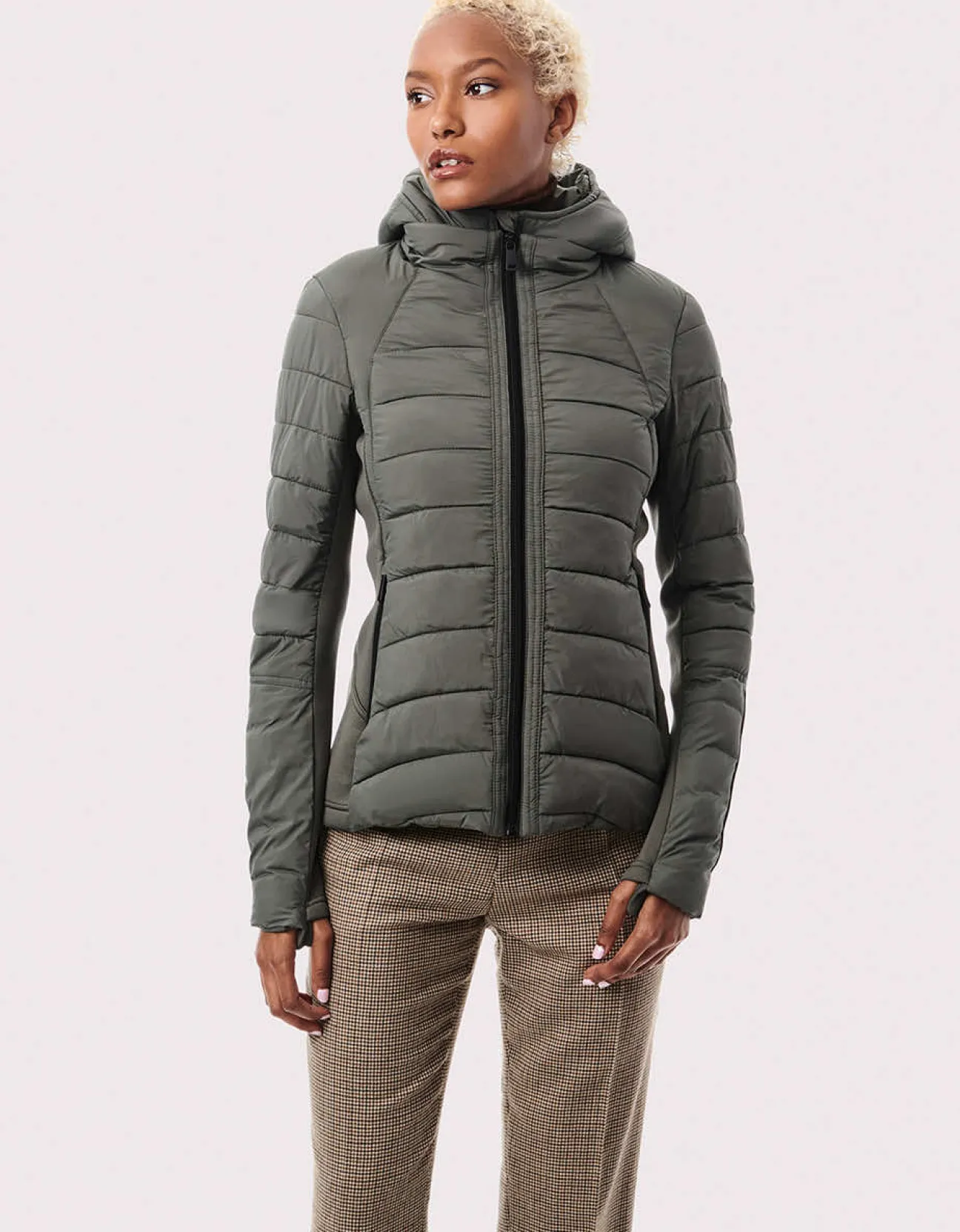 Bernardo Fashions Neo Active Double Up Hooded Puffer>Women Jackets