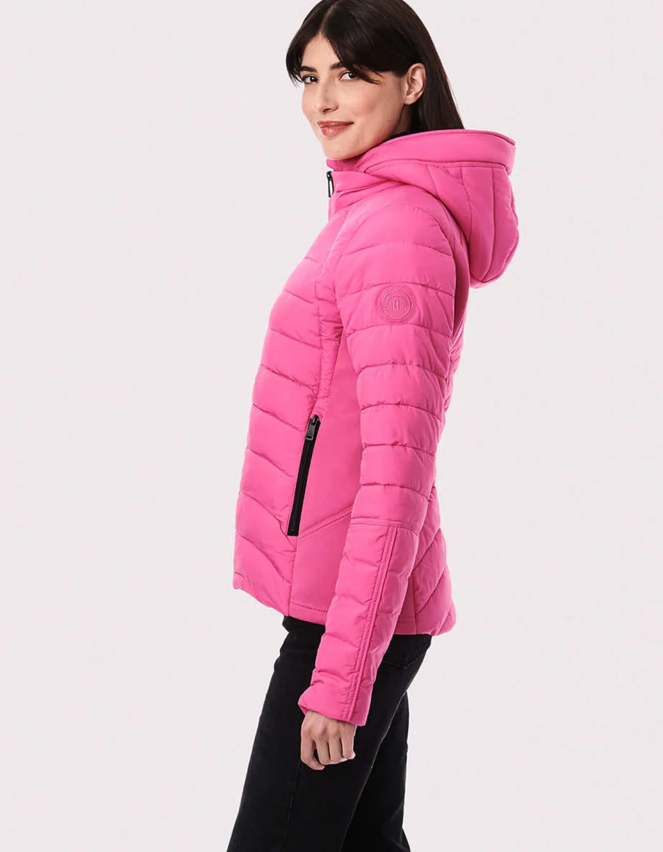 Bernardo Fashions Neo Active Double Up Hooded Puffer>Women Jackets