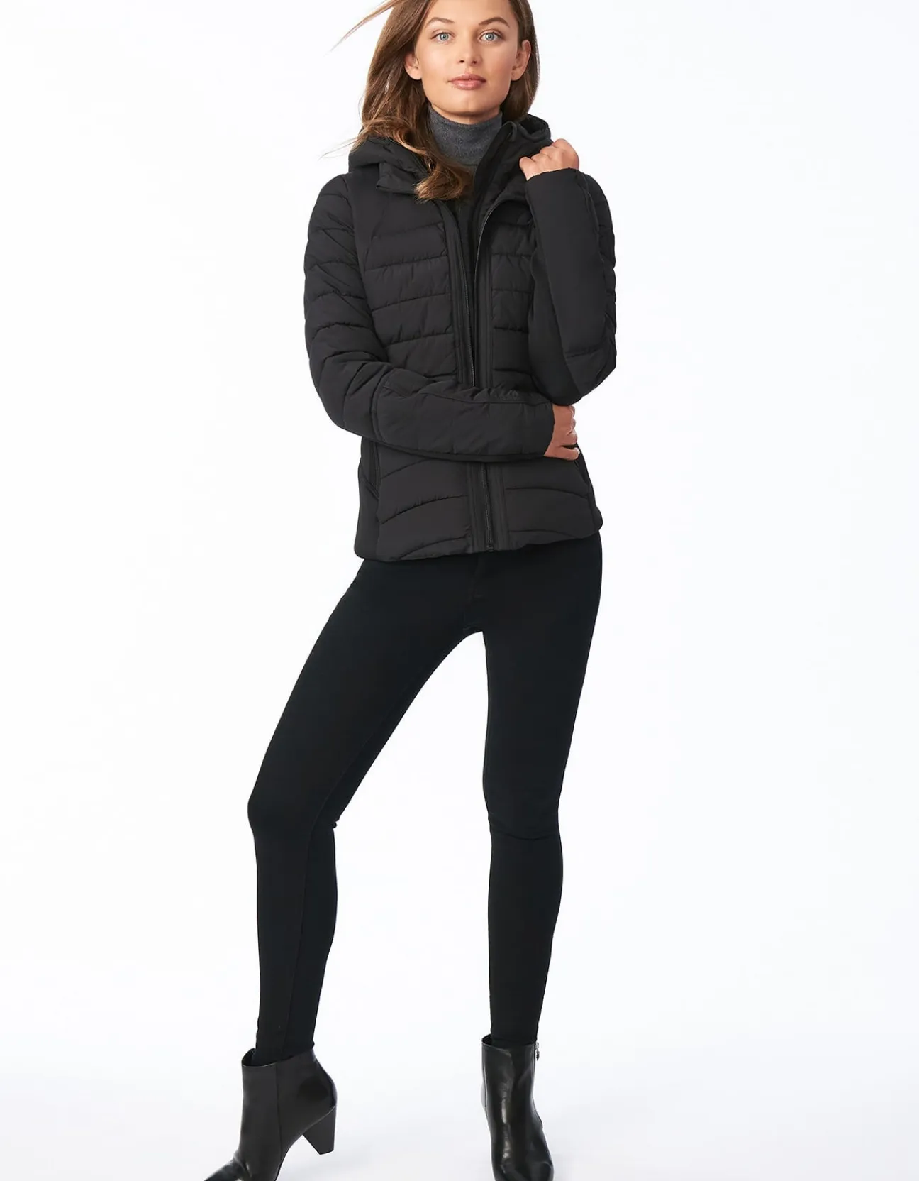 Bernardo Fashions Neo Active Double Up Hooded Puffer>Women Jackets
