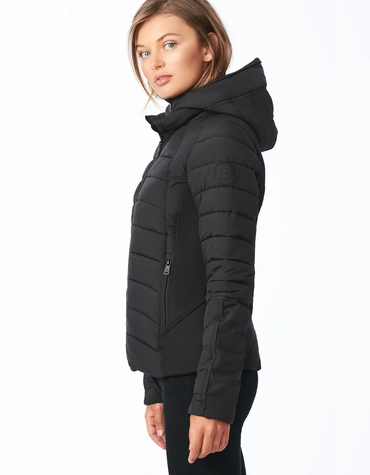 Bernardo Fashions Neo Active Double Up Hooded Puffer>Women Jackets