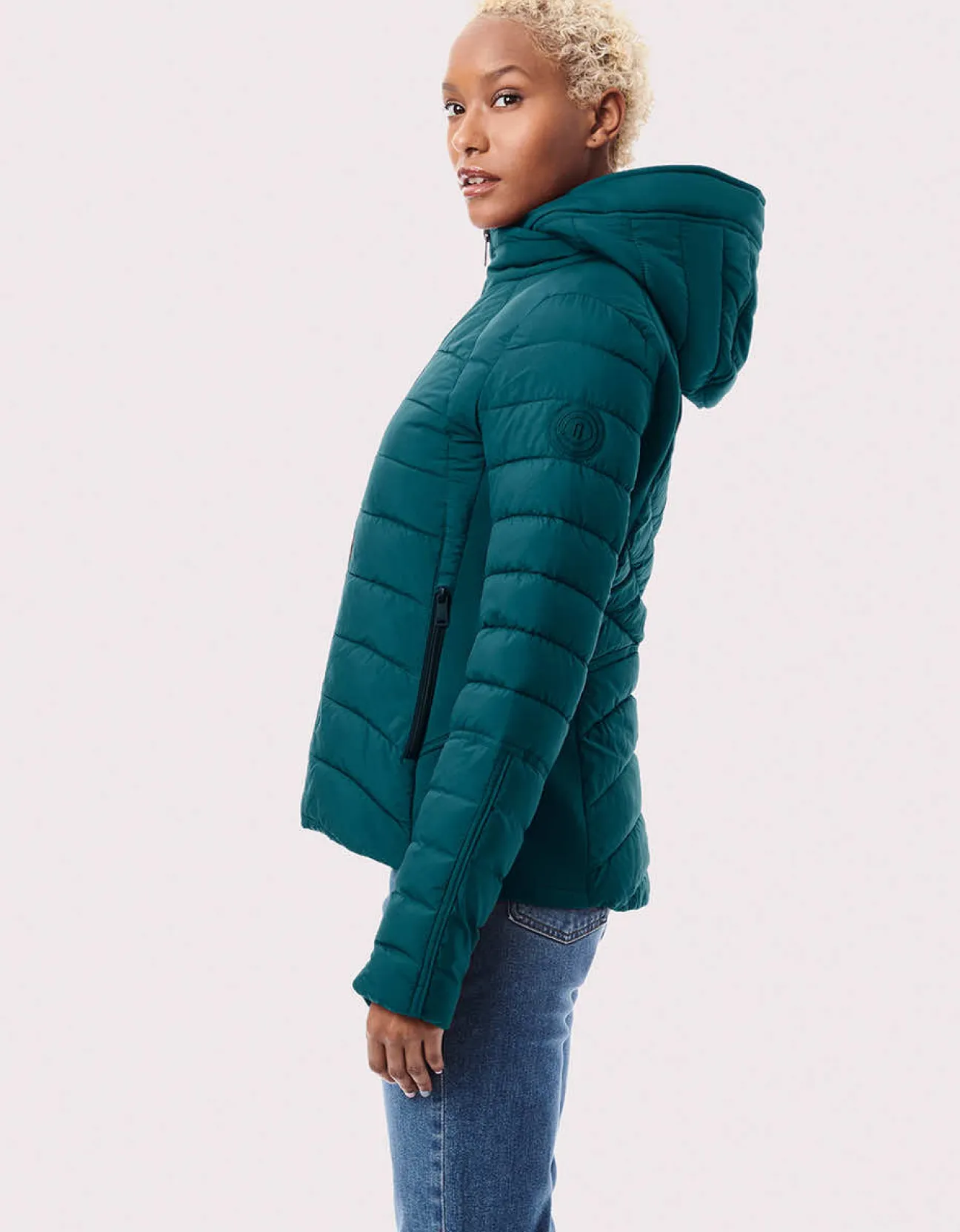 Bernardo Fashions Neo Active Double Up Hooded Puffer>Women Jackets