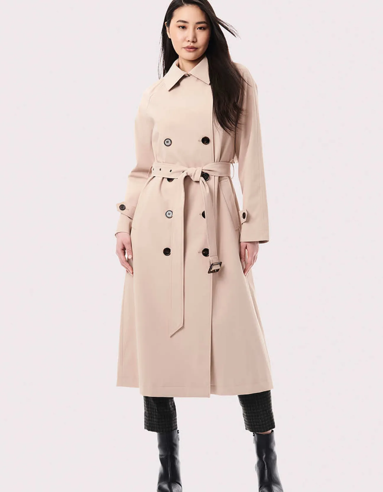 Bernardo Fashions On The Go Belted Trench Rain Coat>Women Rain Or Shine