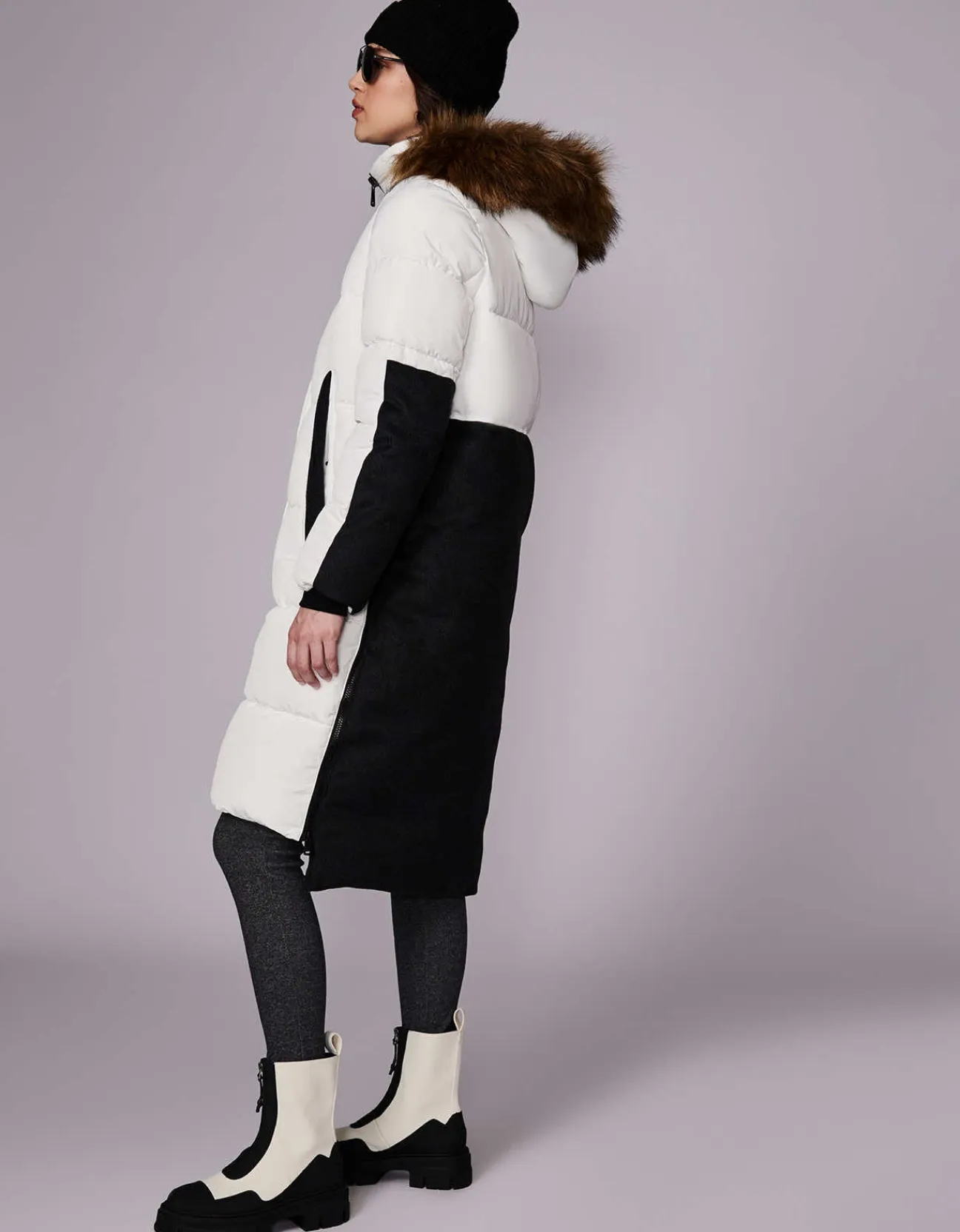 Bernardo Fashions Outdoorsy Wool Combo Puffer Coat>Women Long Coats