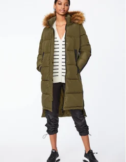 Bernardo Fashions Outdoorsy Wool Combo Puffer Coat>Women Long Coats