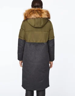 Bernardo Fashions Outdoorsy Wool Combo Puffer Coat>Women Long Coats