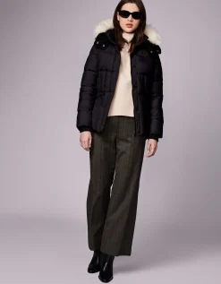 Bernardo Fashions Park City Vegan Fur Trim Puffer Jacket>Women Jackets