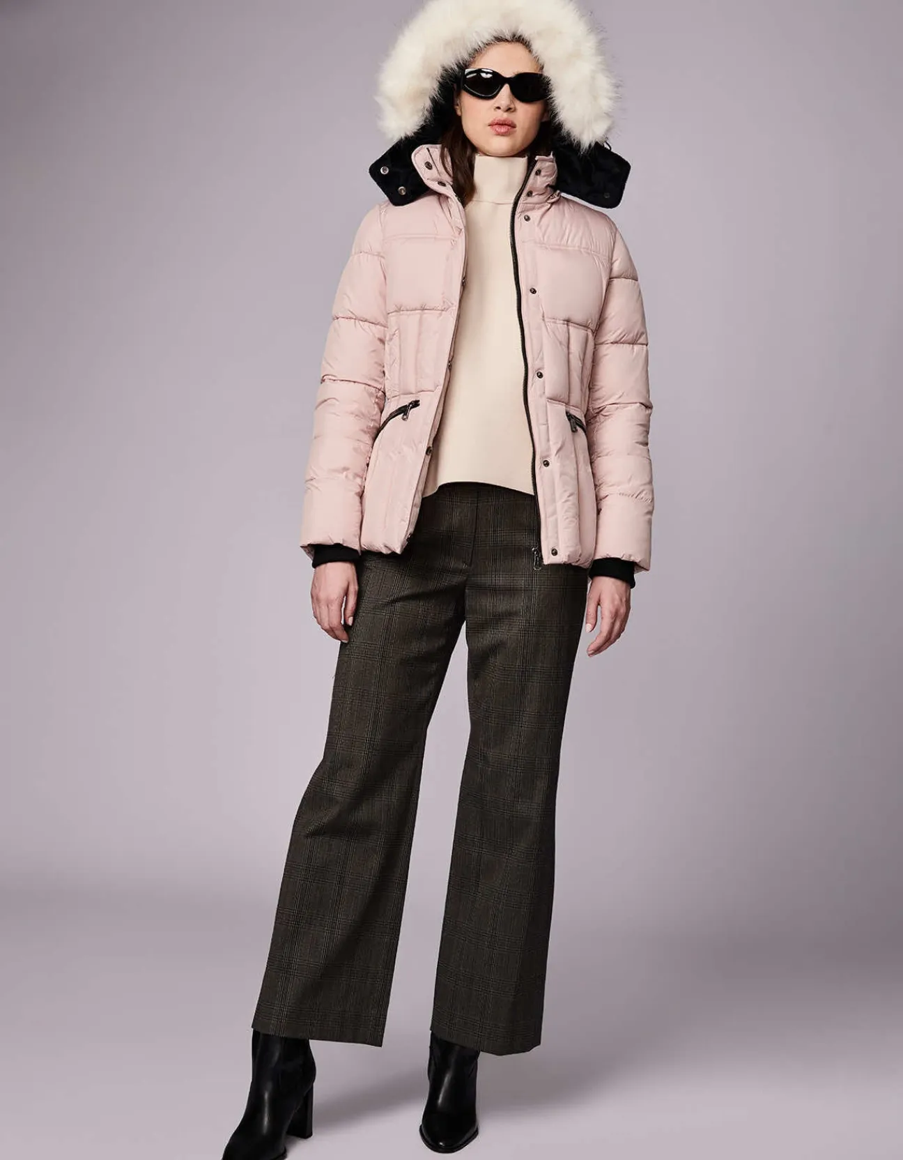 Bernardo Fashions Park City Vegan Fur Trim Puffer Jacket>Women Jackets