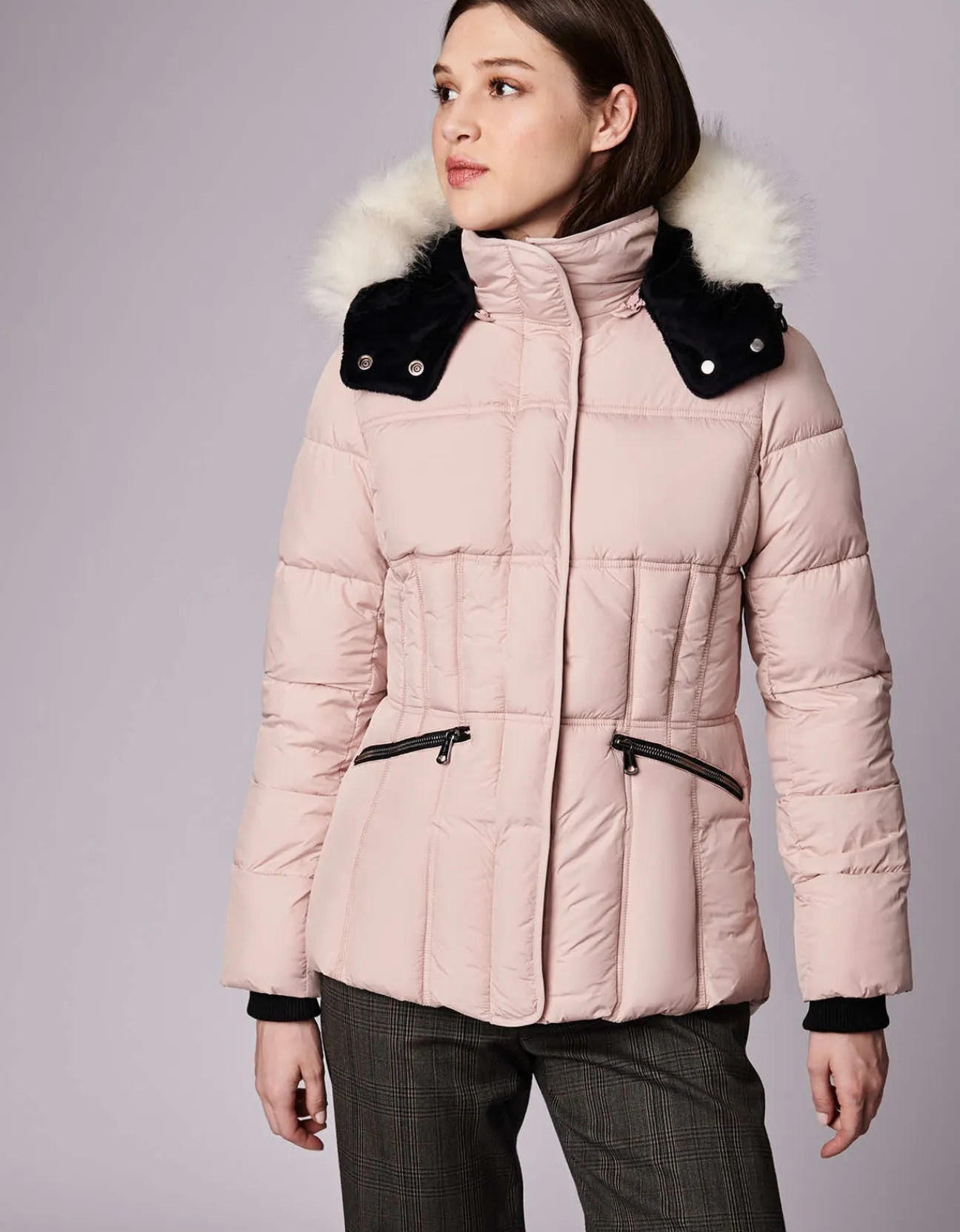 Bernardo Fashions Park City Vegan Fur Trim Puffer Jacket>Women Jackets
