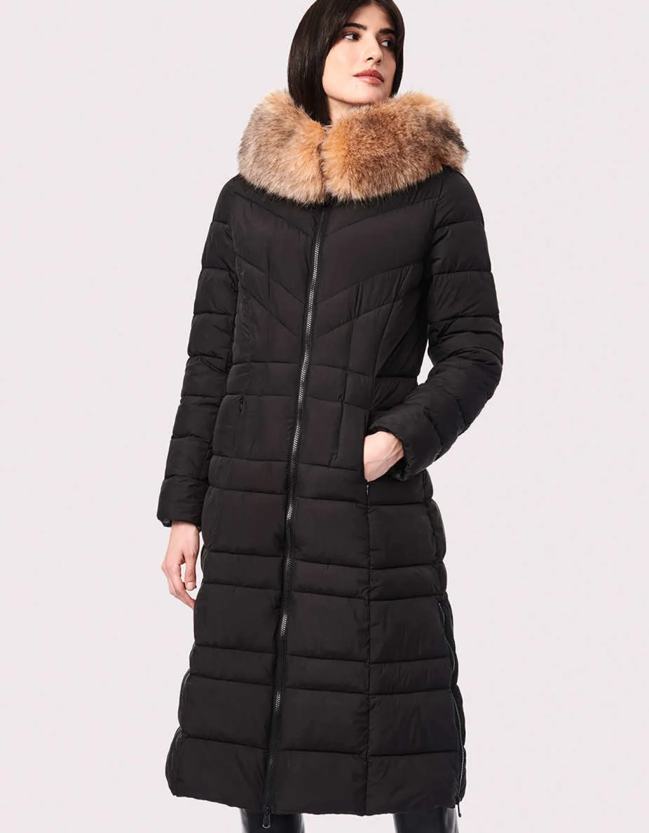 Bernardo Fashions Regal Vegan Fur Trim Winter Puffer Coat>Women Heavy Winter Coats