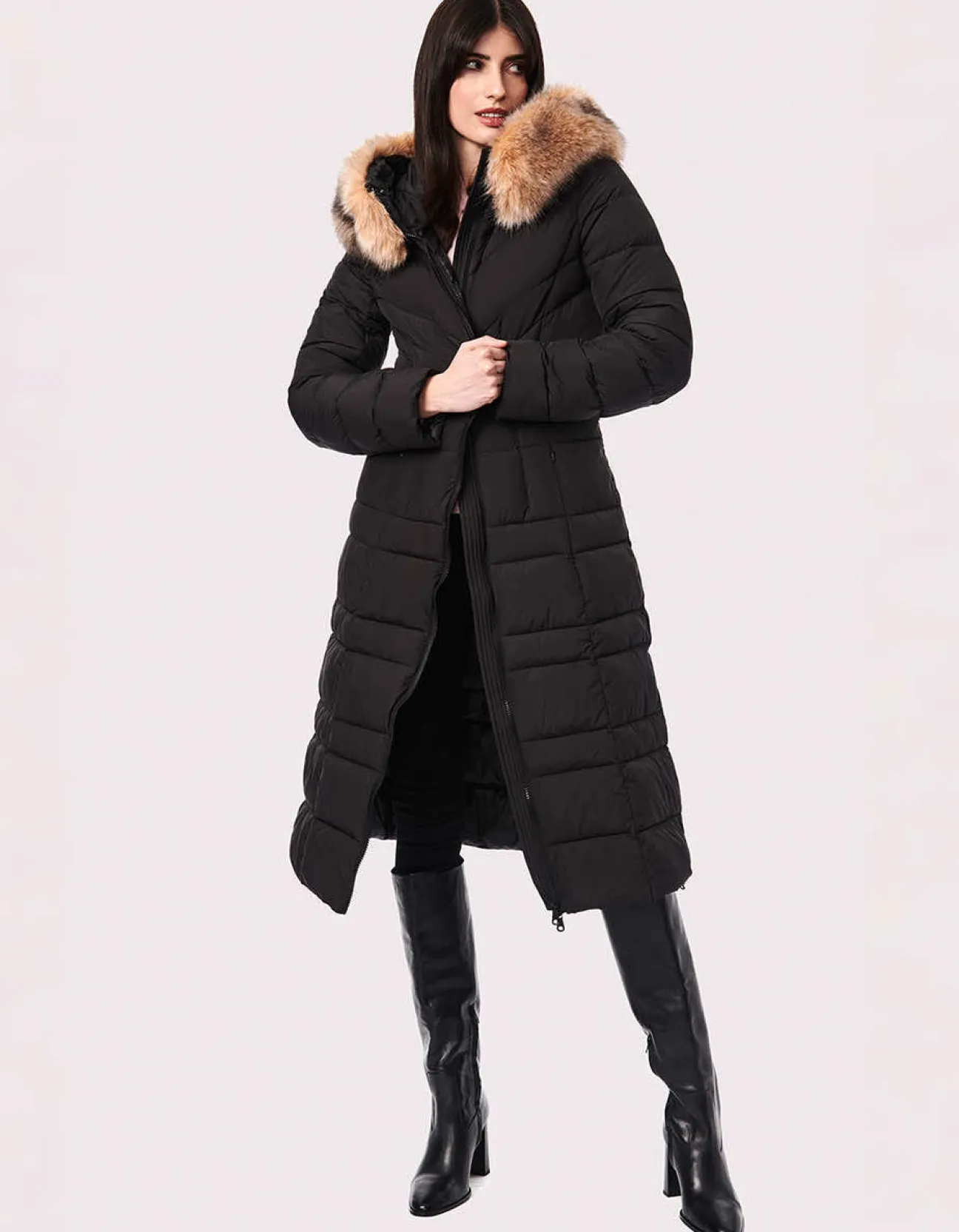 Bernardo Fashions Regal Vegan Fur Trim Winter Puffer Coat>Women Heavy Winter Coats