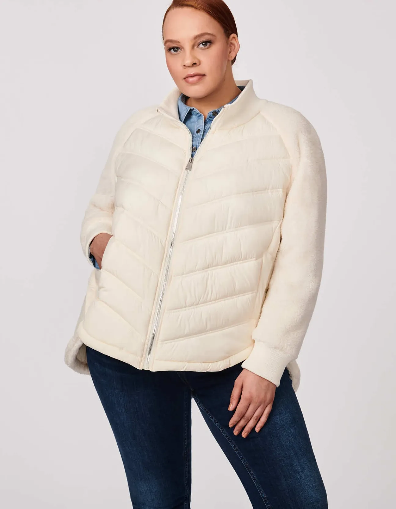 Bernardo Fashions Roundabout High Low Puffer Jacket - Curve>Women Jackets