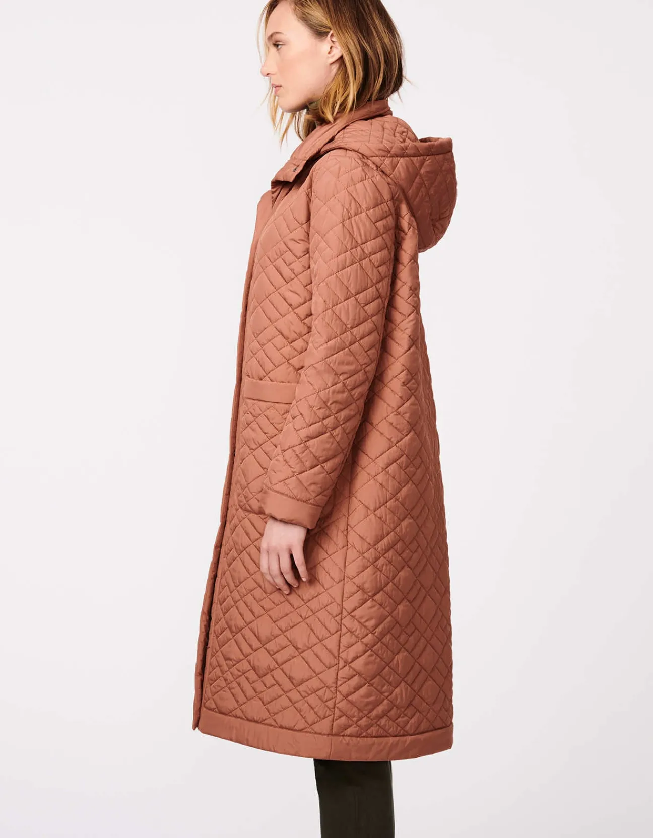 Bernardo Fashions Snappy Moves Long Quilted Puffer Coat>Women Long Coats
