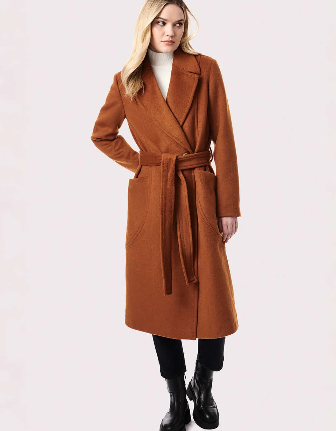 Bernardo Fashions Soho Belted Wool Coat>Women Wool