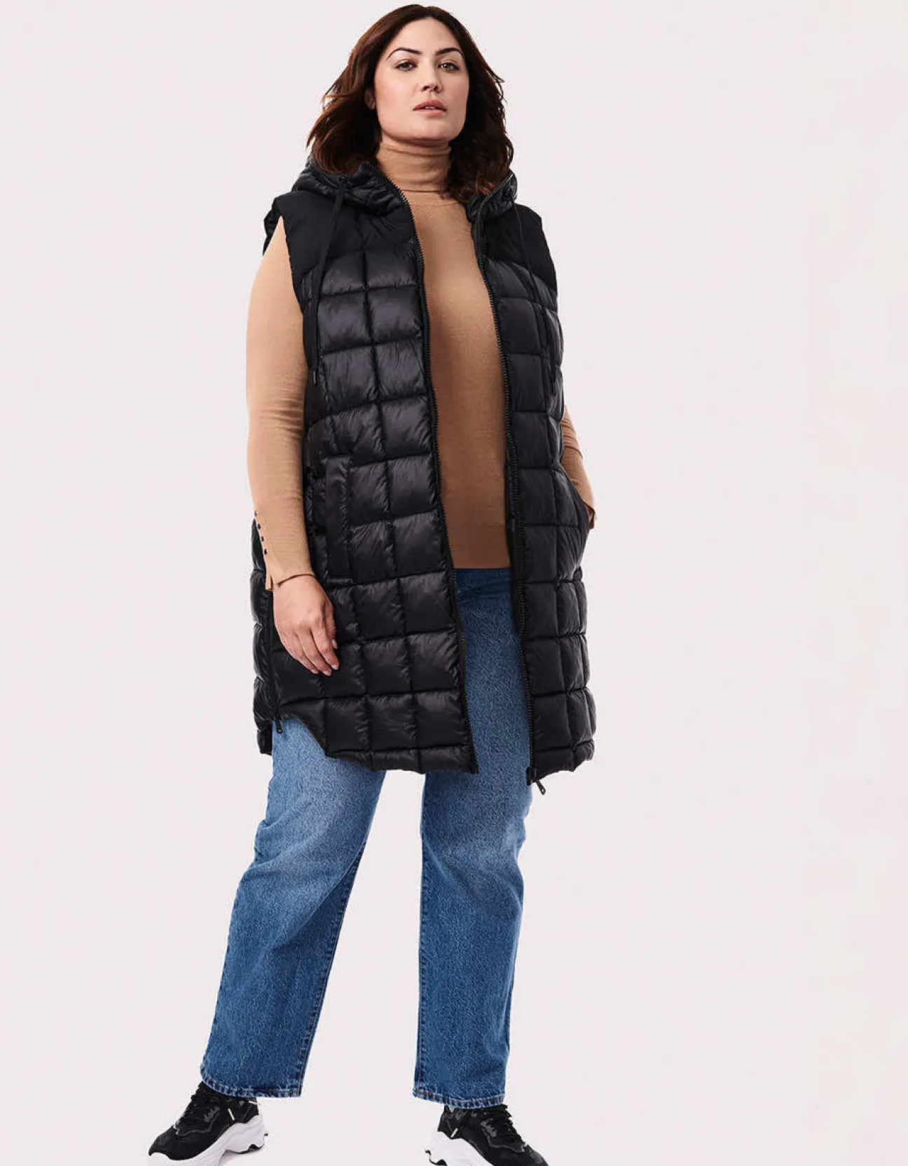 Bernardo Fashions Square Hooded Puffer Vest - Curve>Women Vests