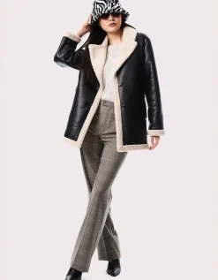 Bernardo Fashions Street Chic Vegan Leather Faux Fur Jacket>Women Vegan Fur