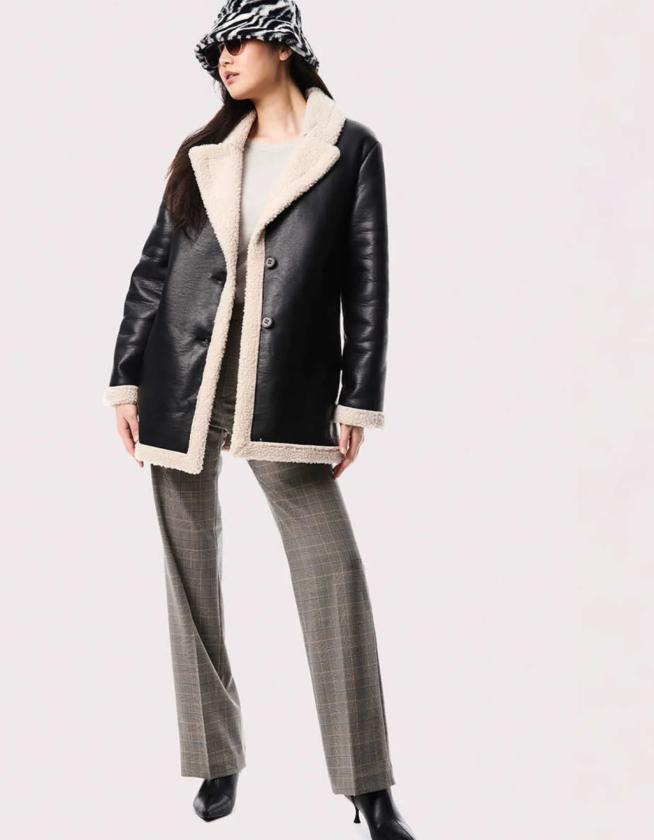 Bernardo Fashions Street Chic Vegan Leather Faux Fur Jacket>Women Vegan Fur