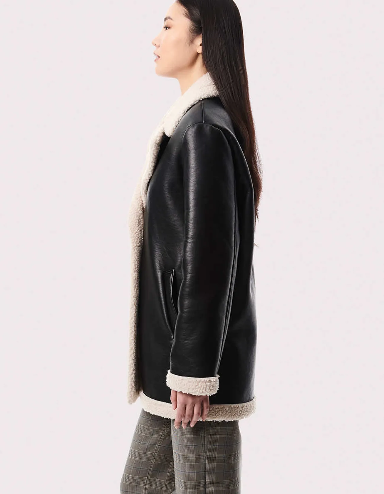 Bernardo Fashions Street Chic Vegan Leather Faux Fur Jacket>Women Vegan Fur