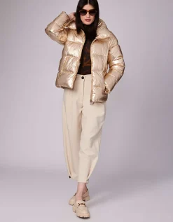 Bernardo Fashions Super Glam Funnel Puffer Jacket>Women Jackets