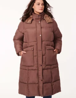 Bernardo Fashions Town Square Long Winter Puffer Coat - Curve>Women Heavy Winter Coats