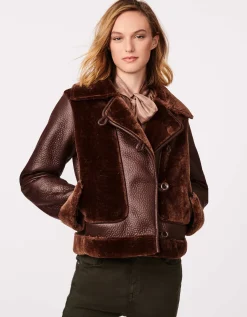 Bernardo Fashions Vegan Fur-Leather Jacket>Women Leather