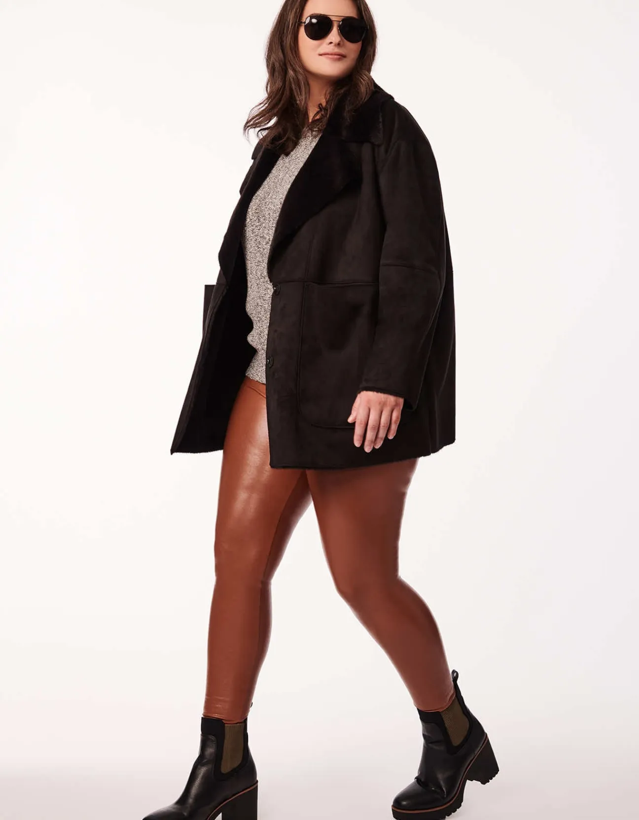 Bernardo Fashions Vegan Shearling Jacket - Curve>Women Vegan Fur